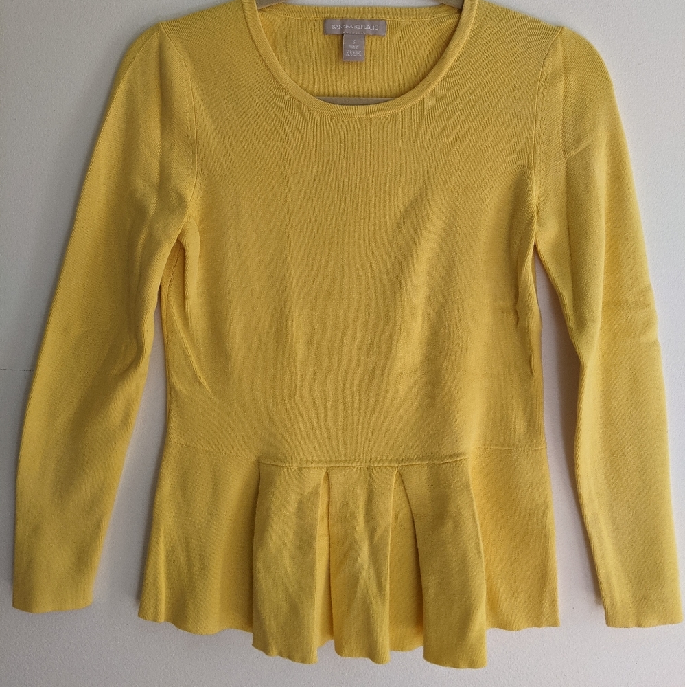 Bright yellow sweater with Peplum